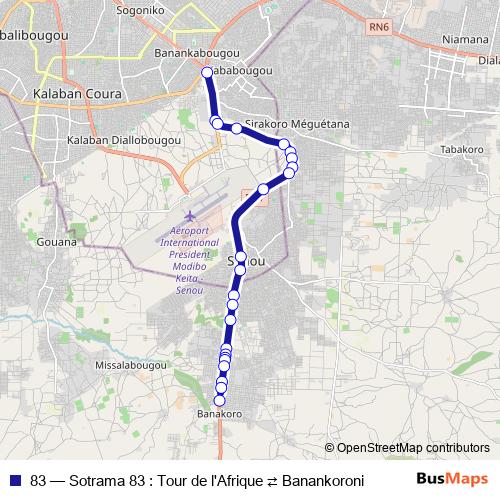 83 bus Line Map