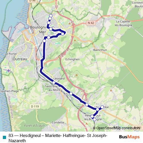 83 bus Line Map
