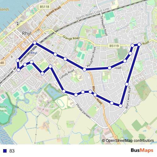 83 bus Line Map