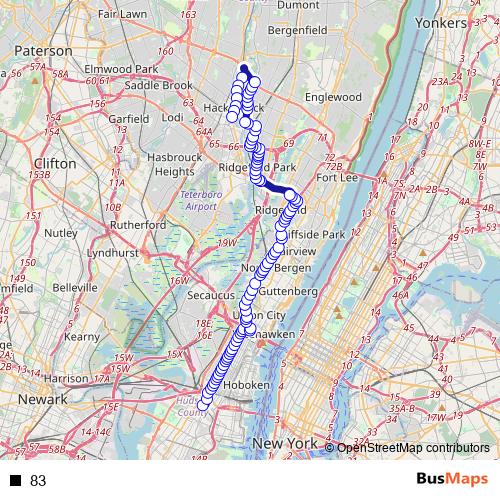 83 bus Line Map