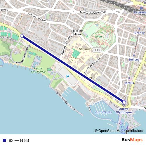 83 bus Line Map