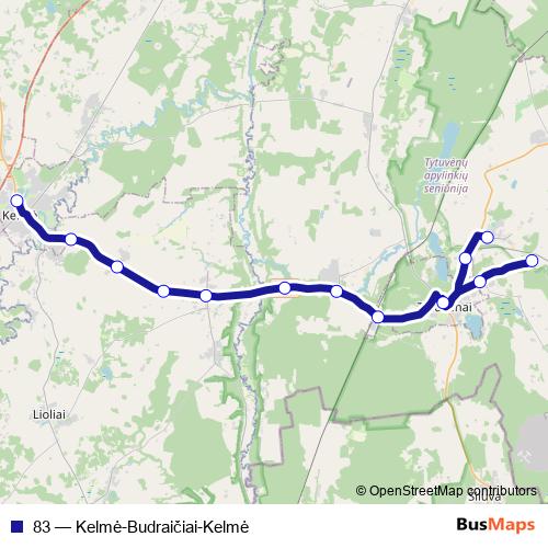 83 bus Line Map