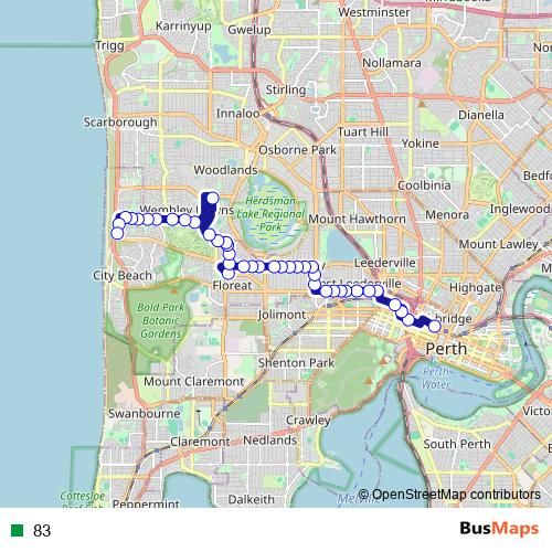83 bus Line Map