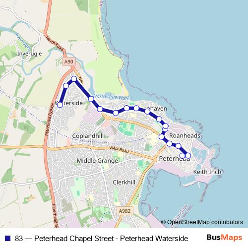 83 bus Line Map