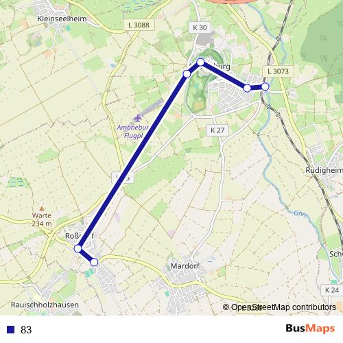 83 bus Line Map