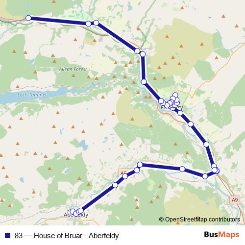 83 bus Line Map
