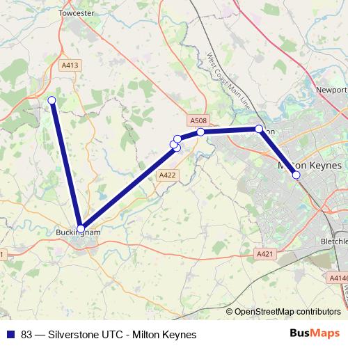 83 bus Line Map