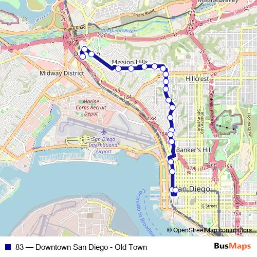 83 bus Line Map