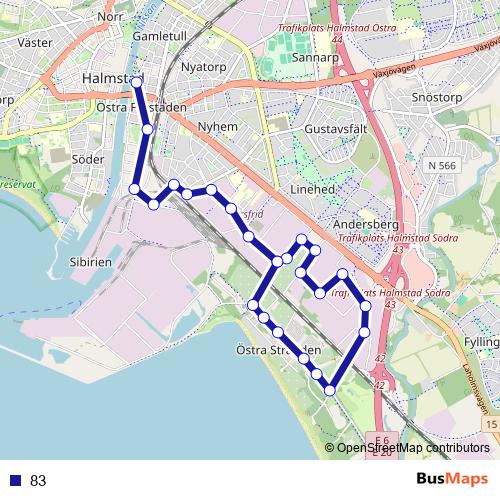 83 bus Line Map