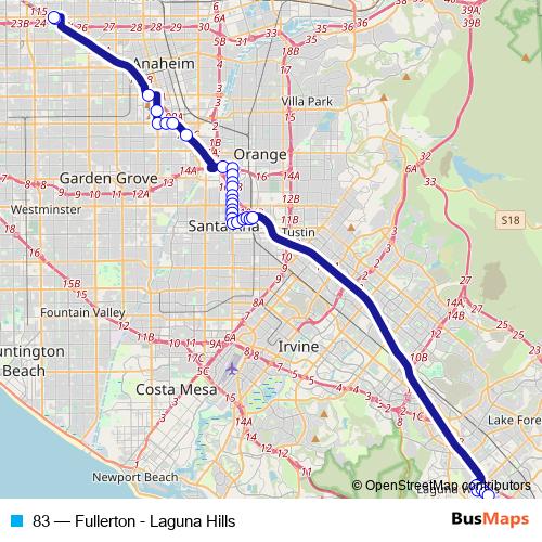 83 bus Line Map