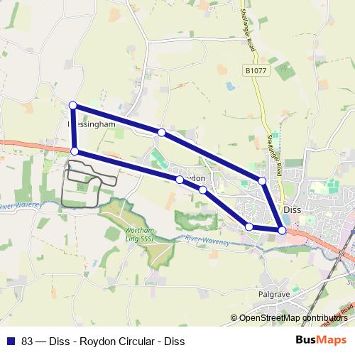 83 bus Line Map