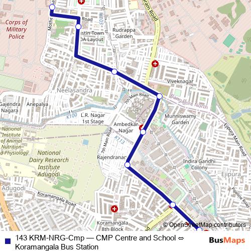 143 KRM-NRG-Cmp bus Line Map