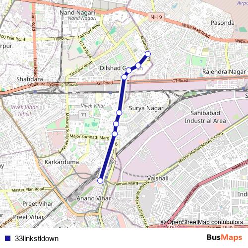 33linkstldown bus Line Map
