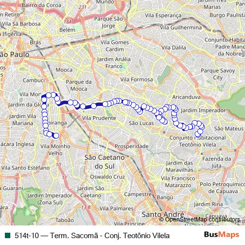514t-10 bus Line Map