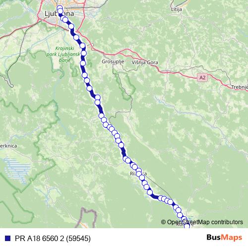 PR A18 6560 2 (59545) bus Line Map
