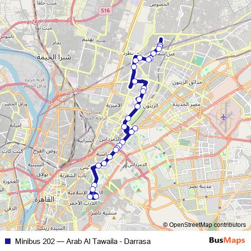 Minibus 202 bus Line Map