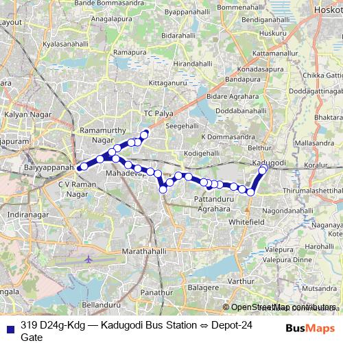 319 D24g-Kdg bus Line Map