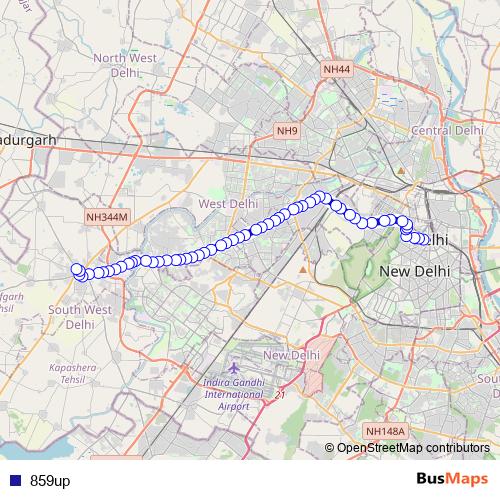 859up bus Line Map