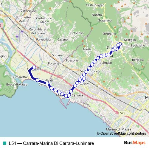 L54 bus Line Map