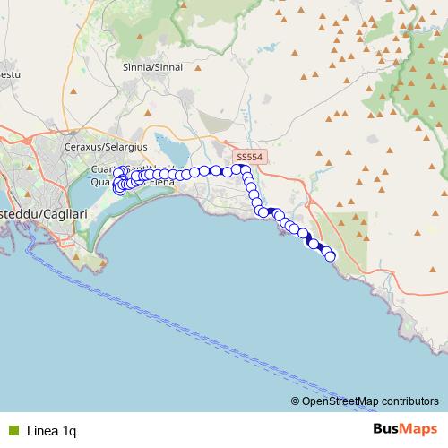 Linea 1q bus Line Map