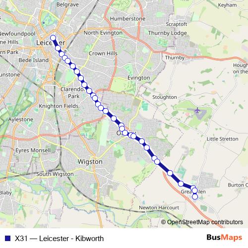 X31 bus Line Map