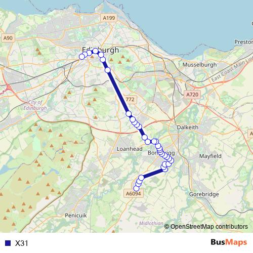 X31 bus Line Map