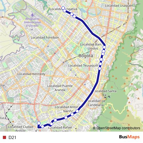 D21 bus Line Map