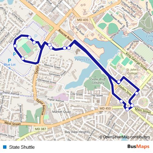 State Shuttle bus Line Map