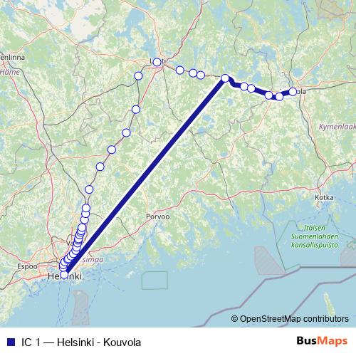 IC 1 rail Line Map