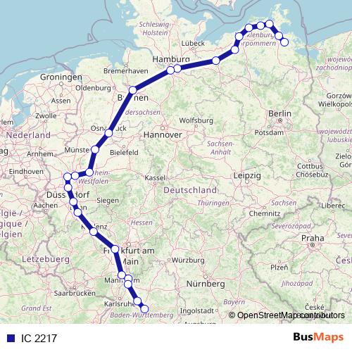 IC 2217 rail Line Map
