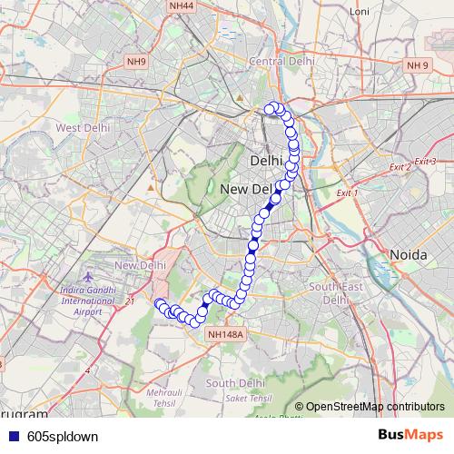 605spldown bus Line Map