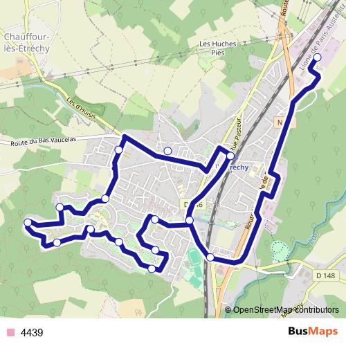 4439 bus Line Map