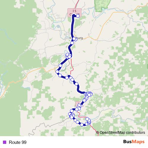 Route 99 bus Line Map