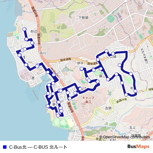 C-Bus北 bus Line Map