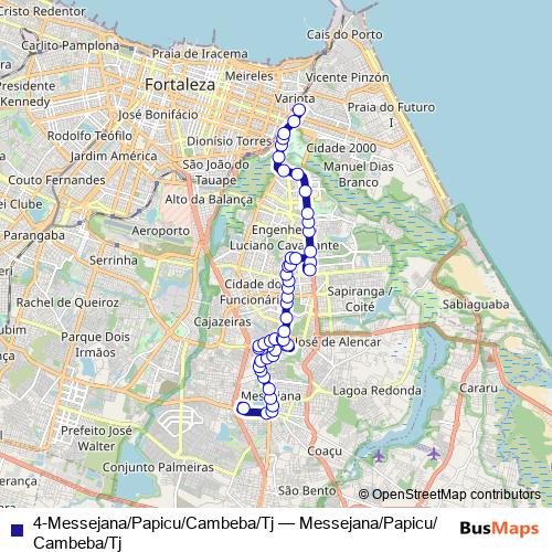 4-Messejana/Papicu/Cambeba/Tj bus Line Map