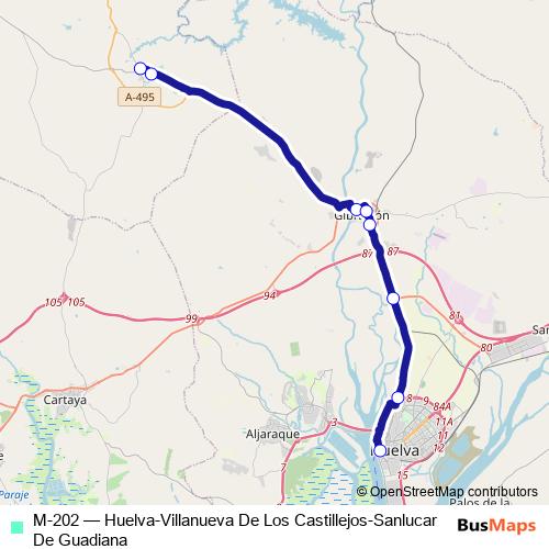 M-202 bus Line Map