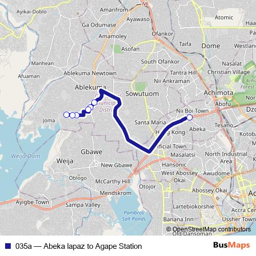 035a bus Line Map