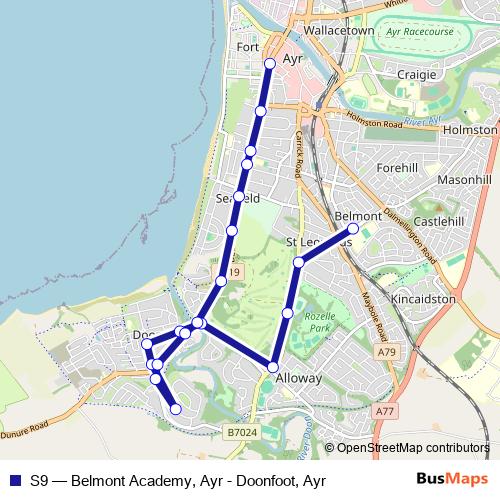 S9 bus Line Map