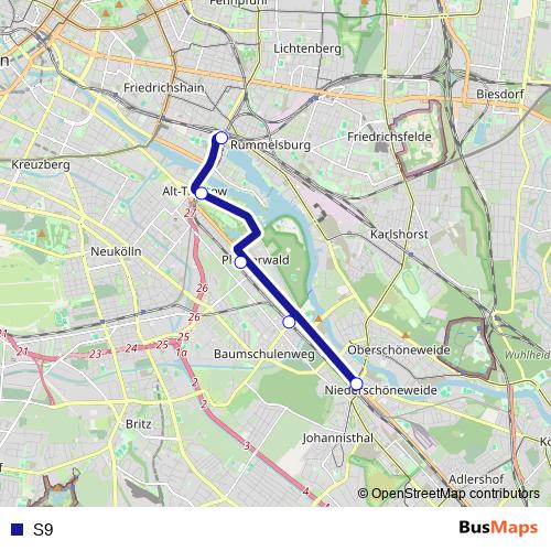 S9 bus Line Map