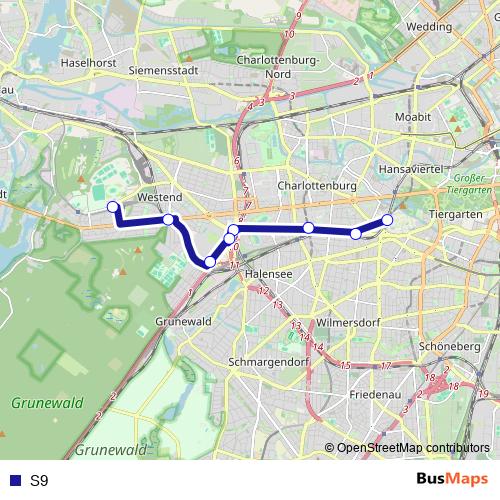 S9 bus Line Map