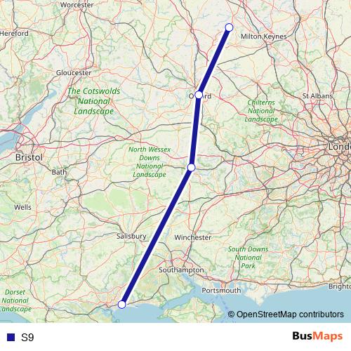 S9 bus Line Map