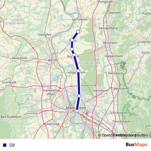 S9 bus Line Map