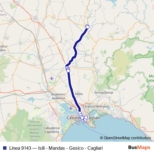 Linea 9143 bus Line Map