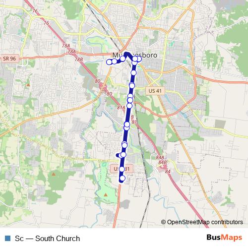 Sc bus Line Map