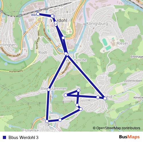 Bbus Werdohl 3 bus Line Map