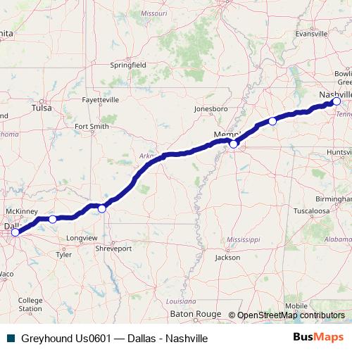 Greyhound Us0601 bus Line Map