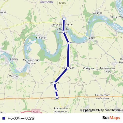 7-5-304 bus Line Map