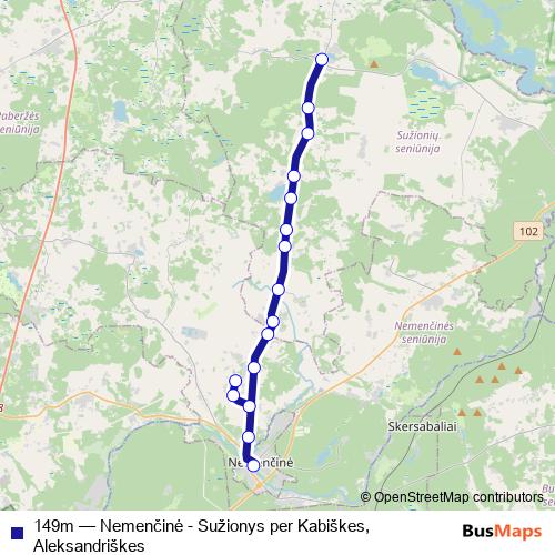 149m bus Line Map