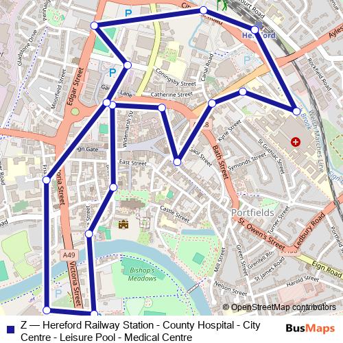 Z bus Line Map