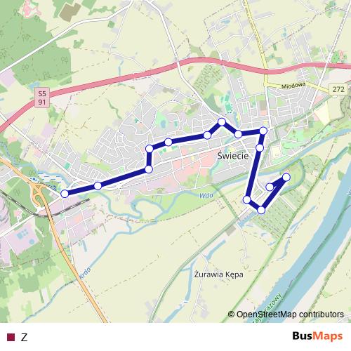 Z bus Line Map